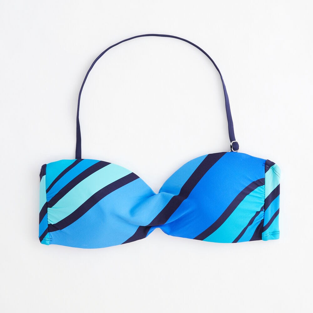 STRIPED BANDEAU TOP,Stellar Blue Heather,large