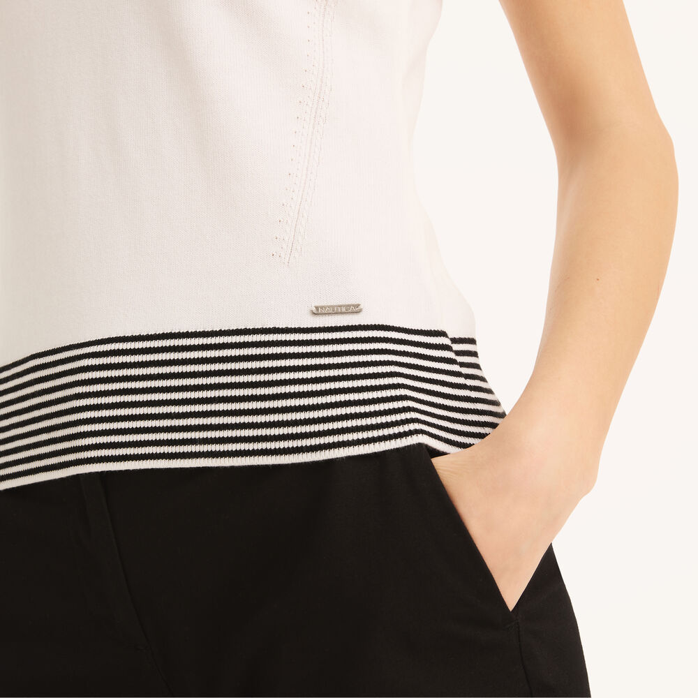 Sleeveless Polo,Bright White,large