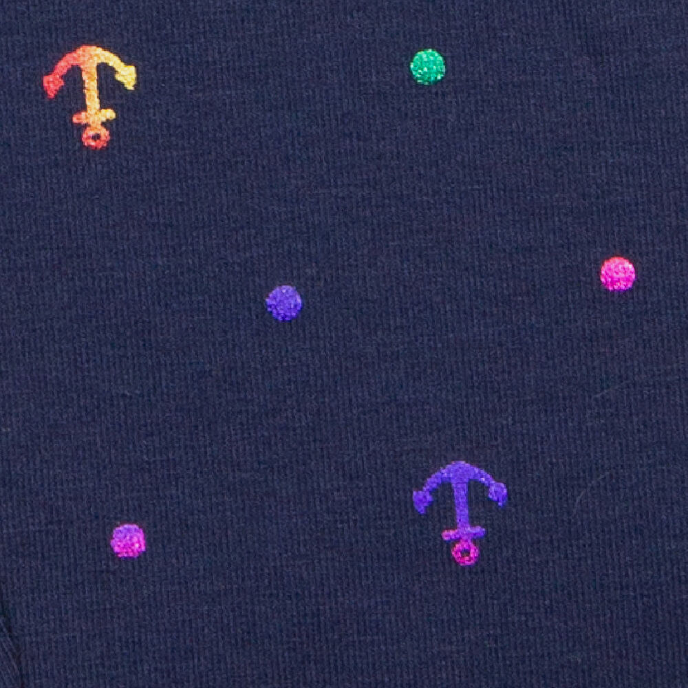 LITTLE GIRLS' RAINBOW FOIL ANCHOR PRINT LEGGING (4-7),Navy,large