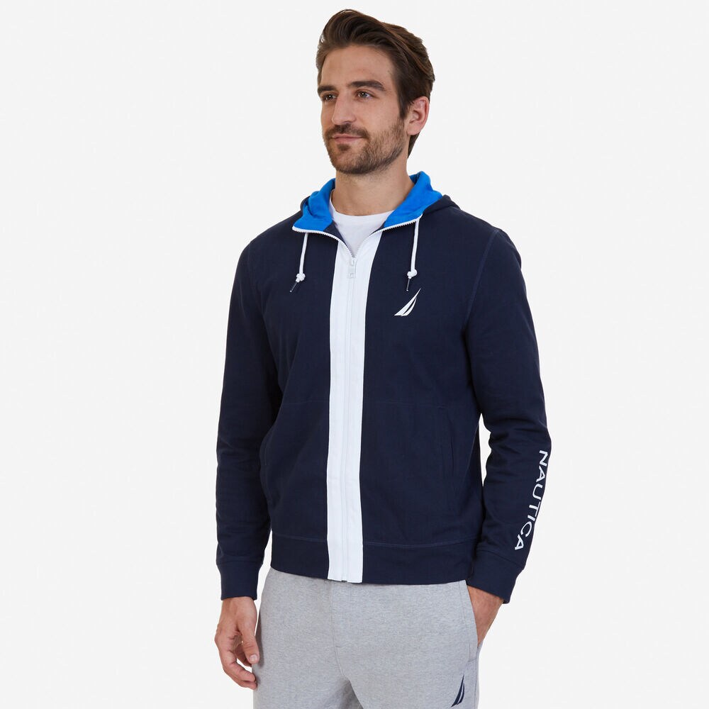 Active Fit Zip-Up Hoodie,Navy,large
