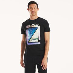 Modern Sailing Graphic T-Shirt,True Black,large