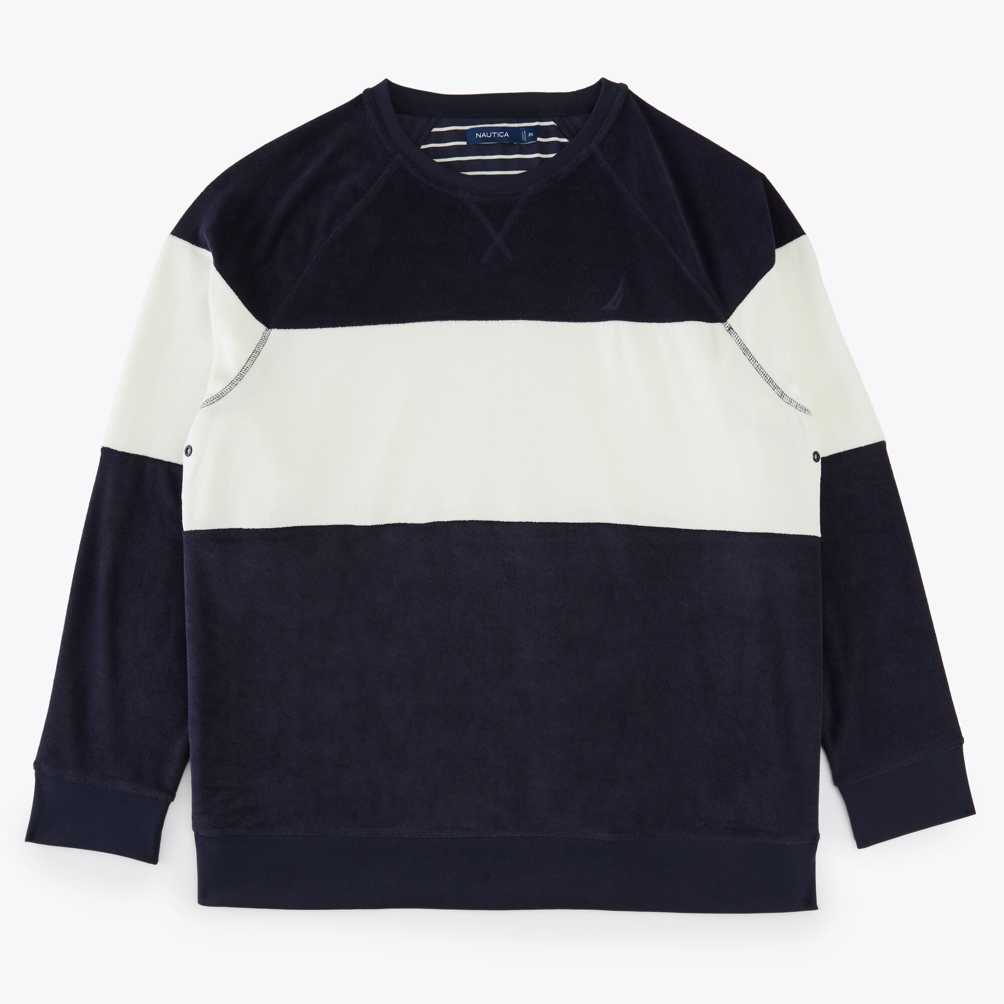 Big & Tall Colorblock Crewneck Sweatshirt,Stellar Blue Heather,large
