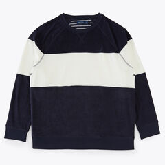 Big & Tall Colorblock Crewneck Sweatshirt,Stellar Blue Heather,large