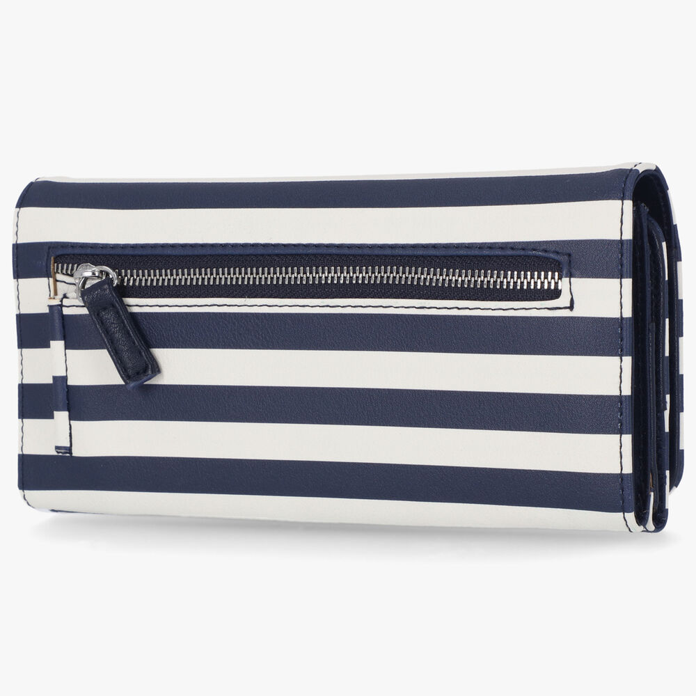 STRIPED LOGO MONEY MANAGER WALLET WITH BOX,Navy,large