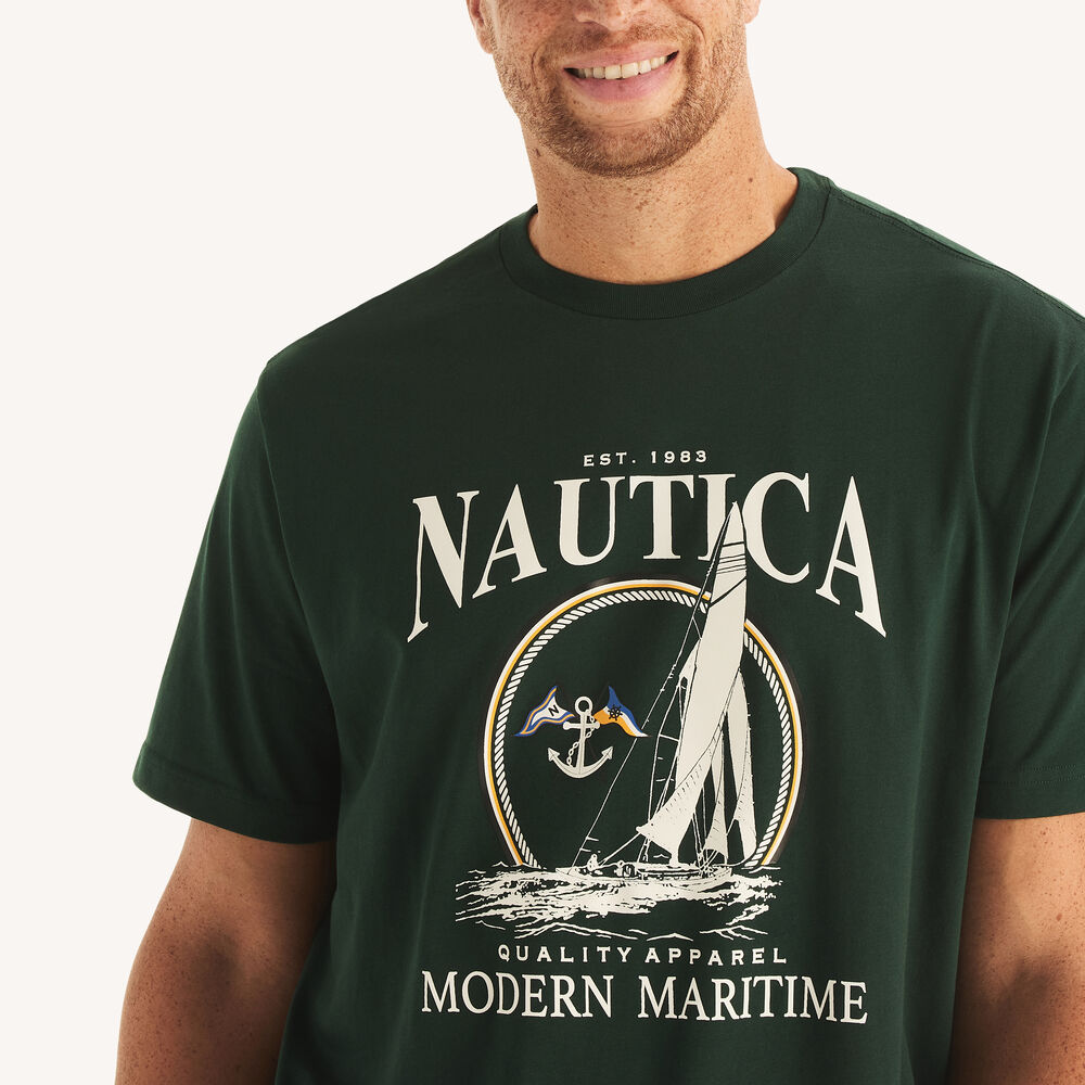 Big & Tall Modern Maritime Graphic T-Shirt,Kelp Seas,large