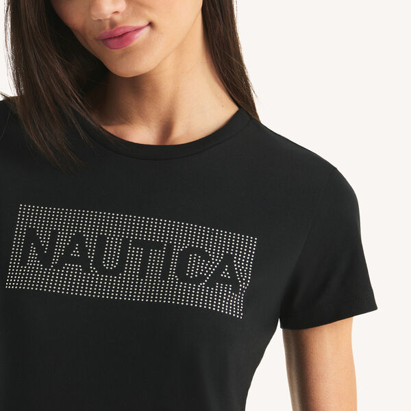 Rhinestone Logo Graphic T-Shirt