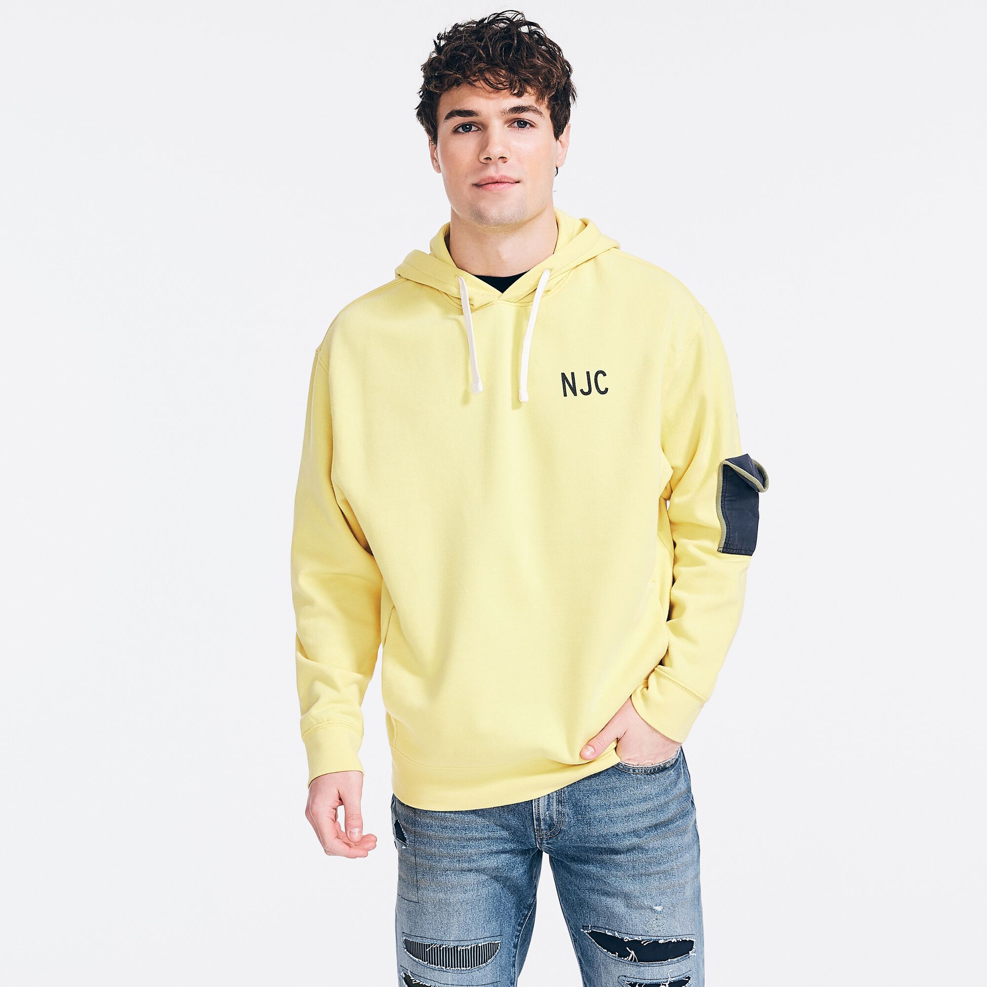 NAUTICA JEANS CO. PULLOVER HOODIE,Soft Yellow,large