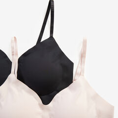 LOGO WIRE-FREE LOUNGE BRA, 2-PACK,True Black,large