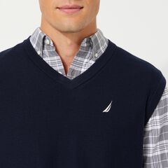 NAVTECH V-NECK SWEATER VEST,Navy,large