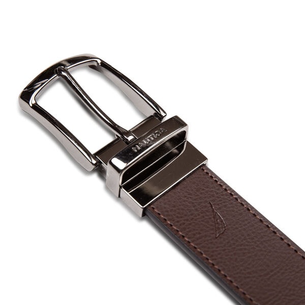Reversible Engraved Logo Leather Belt