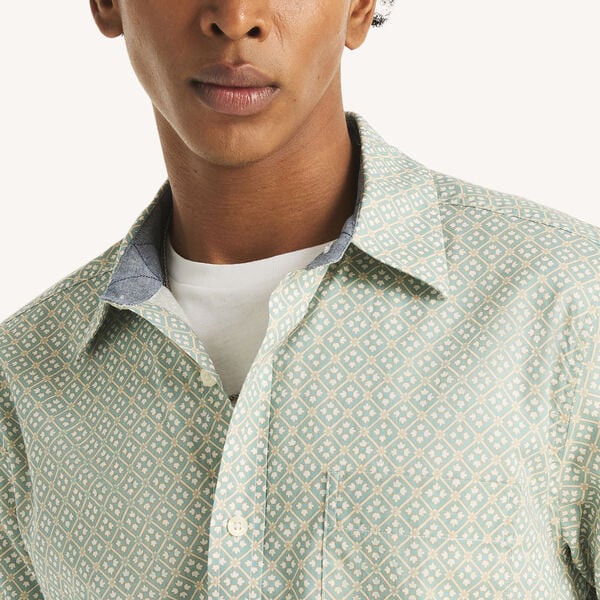 Printed Short-Sleeve Classic Fit Shirt