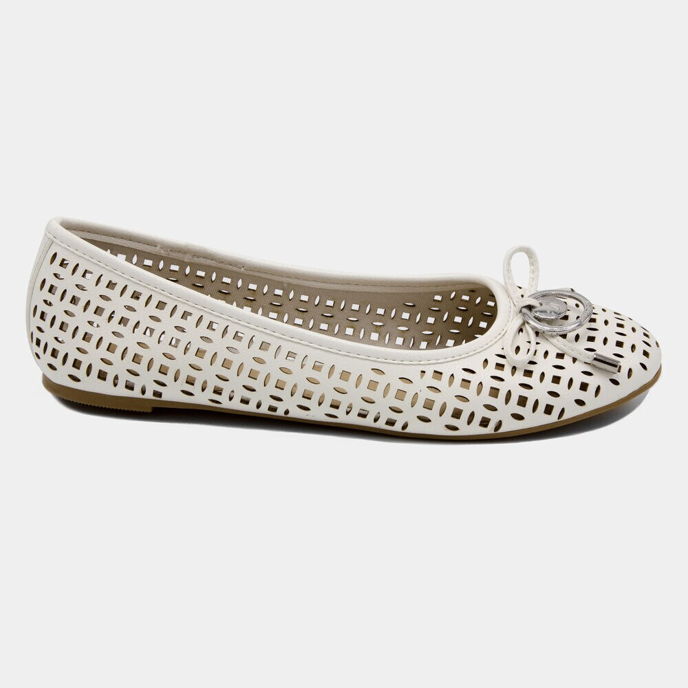 Seaback Ballet Flats in White,Antique White Wash,large