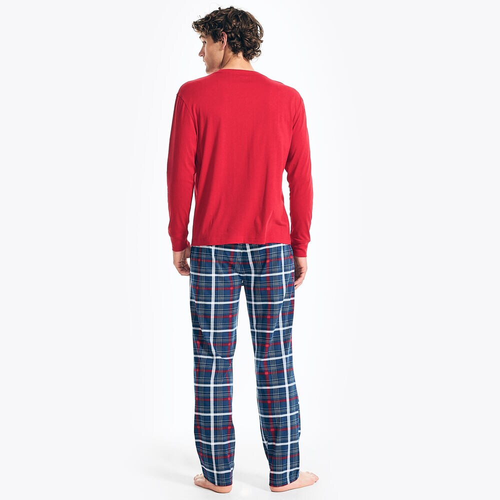 PLAID PAJAMA PANT SET,Nautica Red,large