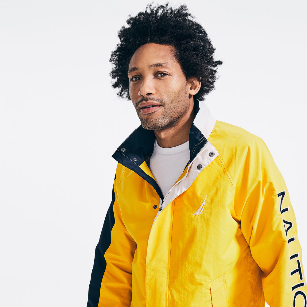 LIGHTWEIGHT LOGO WINDBREAKER JACKET,Old Gold,large