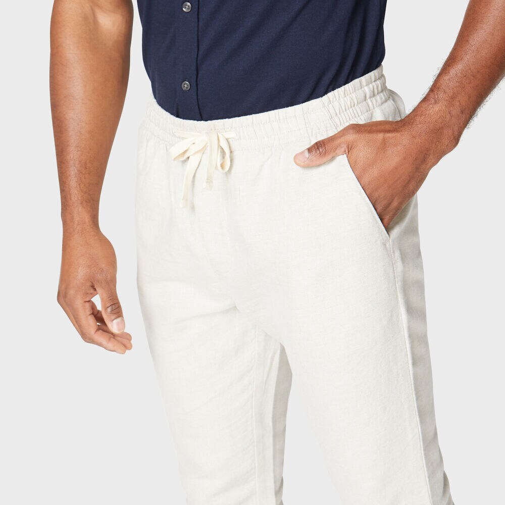 CLASSIC FIT DRAWSTRING LINEN PANT,Wheat Flax,large