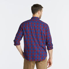 CLASSIC FIT BRUSHED TWILL SHIRT IN LARGE GINGHAM,Zinfandel,large