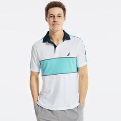 NAVTECH CLASSIC FIT CHEST-STRIPE POLO,Bright White,large