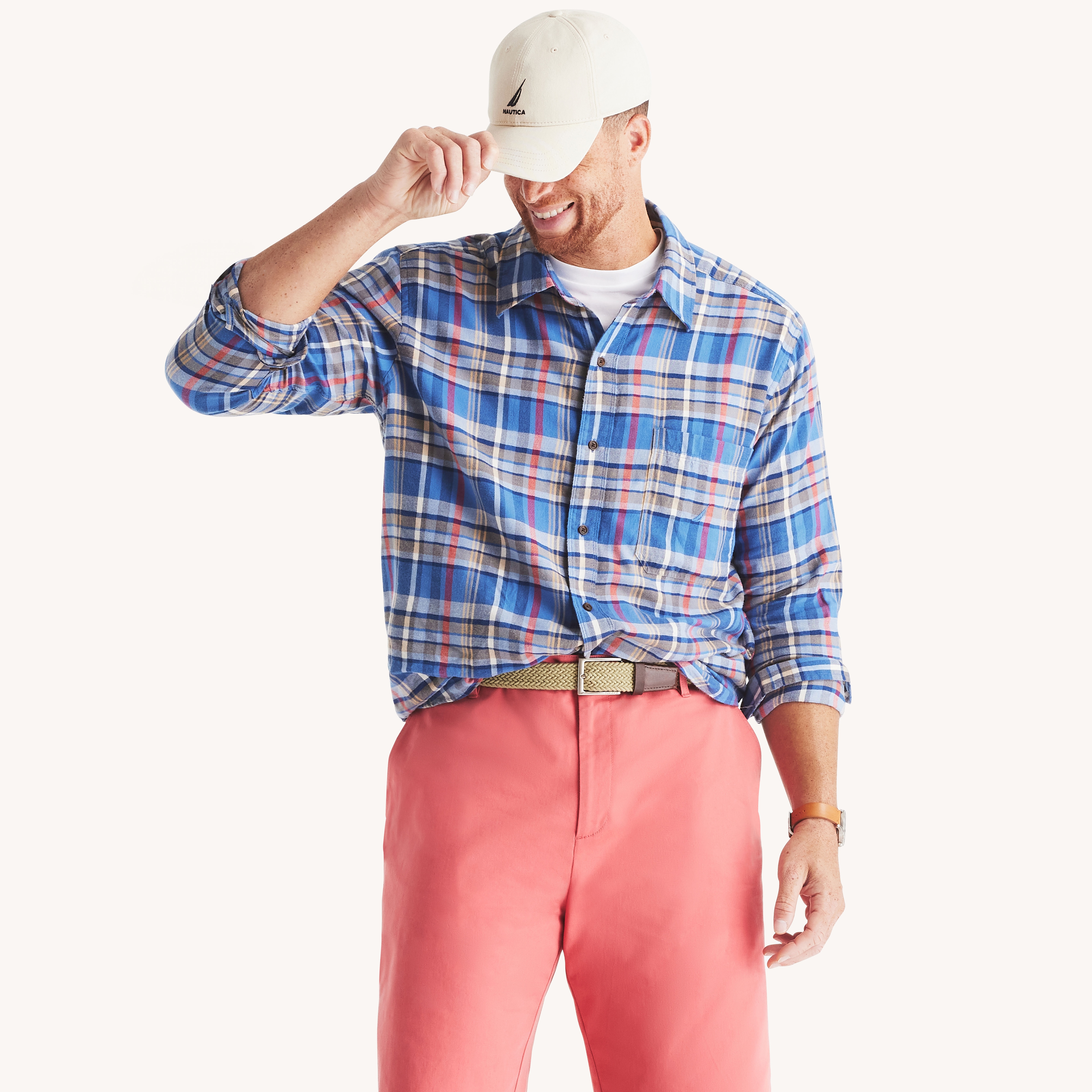 Big & Tall Classic Fit Plaid Short-Sleeve Shirt | Nautica