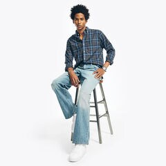 PLAID SHIRT,Grey Heather,large