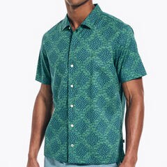 Printed Short-Sleeve Camp Shirt,Green Apple,large