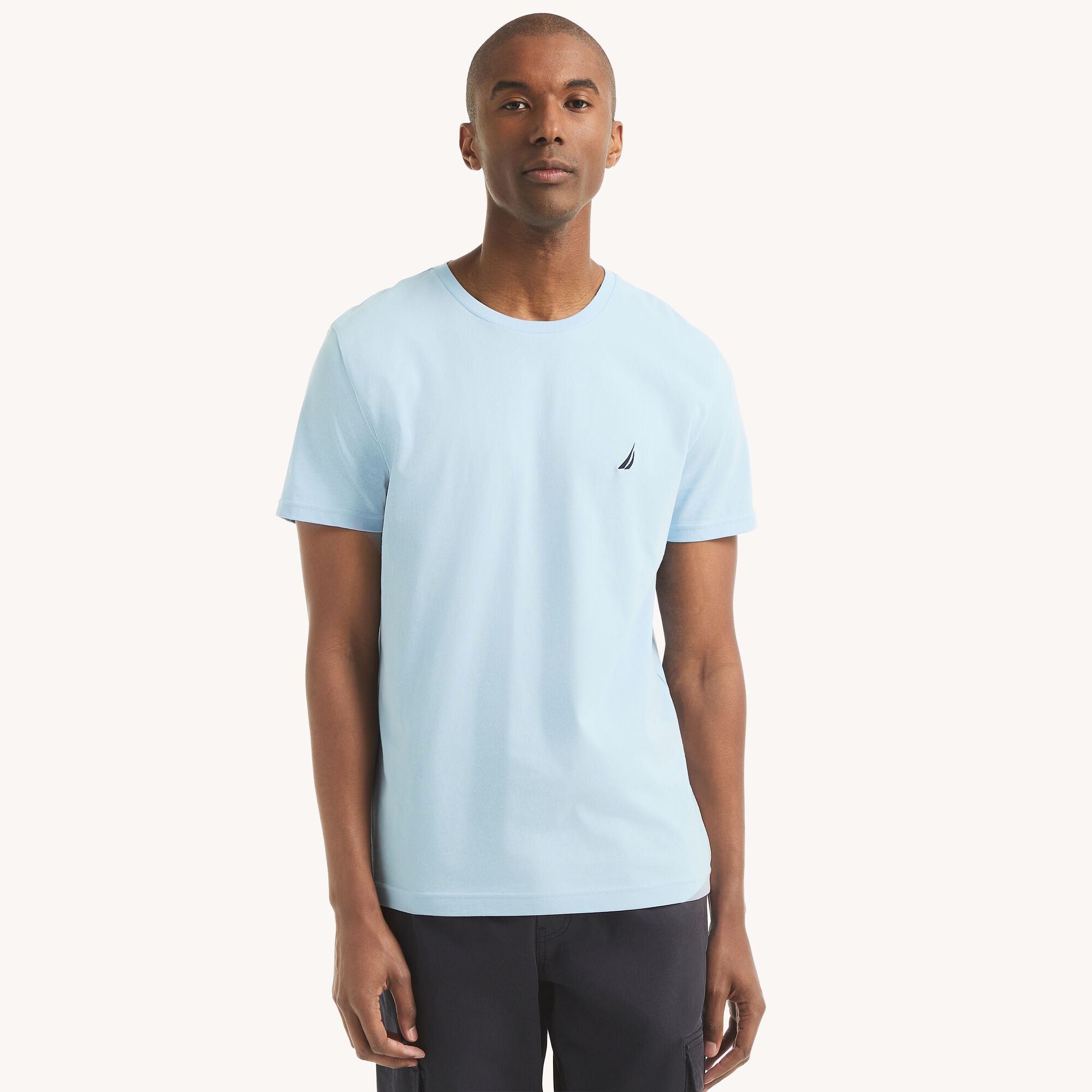 Crewneck Deck T-Shirt,Crystal Bay Blue,large
