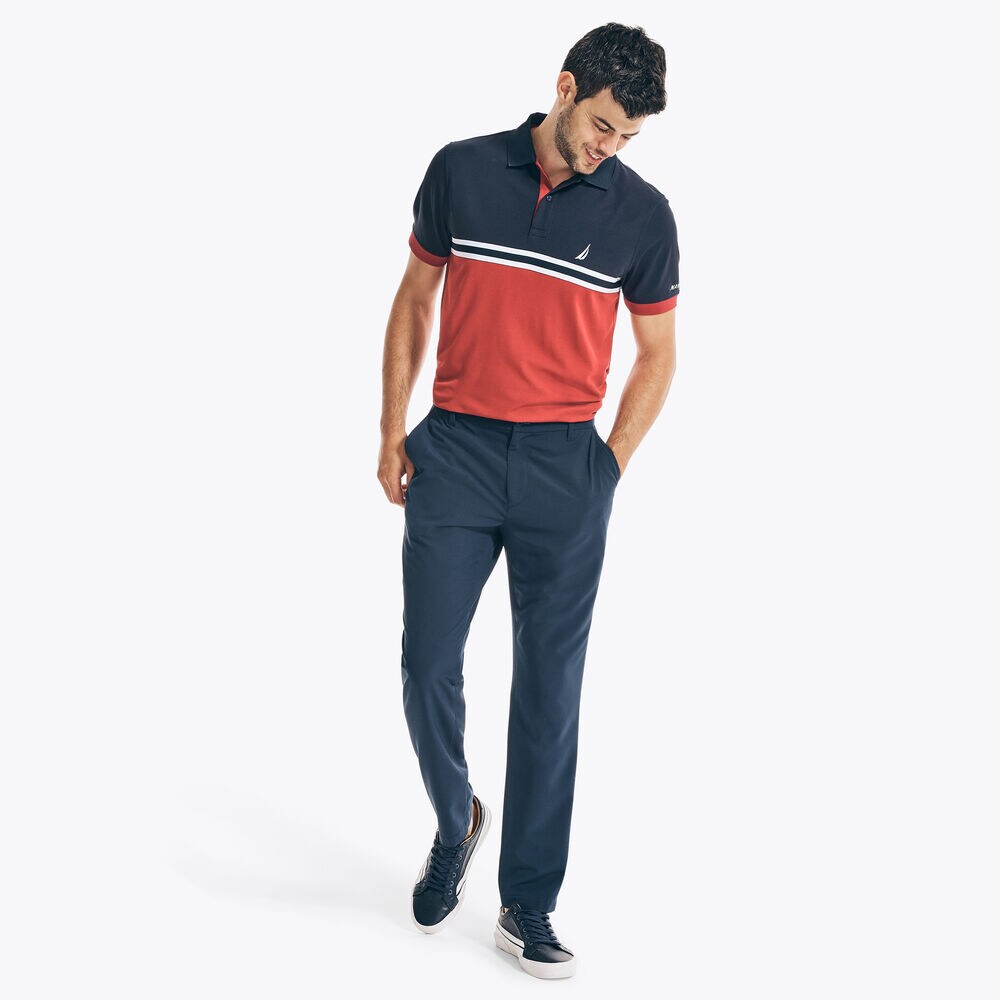 NAVTECH SUSTAINABLY CRAFTED CLASSIC FIT COLORBLOCK POLO,Navy,large
