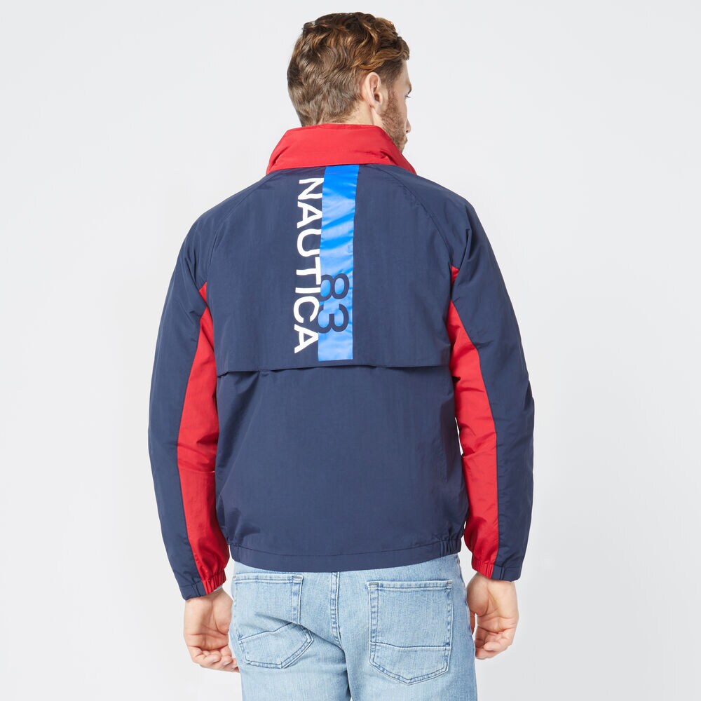 LOGO BOMBER JACKET,Navy,large