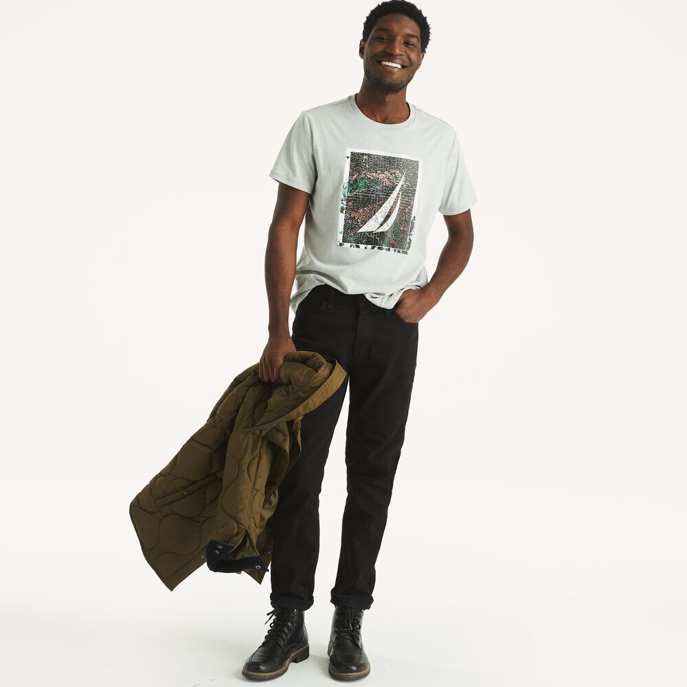 Sailboat Graphic T-Shirt,Grey Heather,large