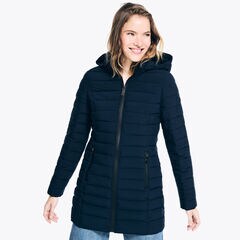 Puffer Jacket With Removable Hood,Stellar Blue Heather,large