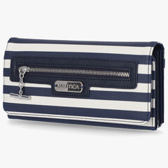 STRIPED LOGO MONEY MANAGER WALLET WITH BOX,Navy,large