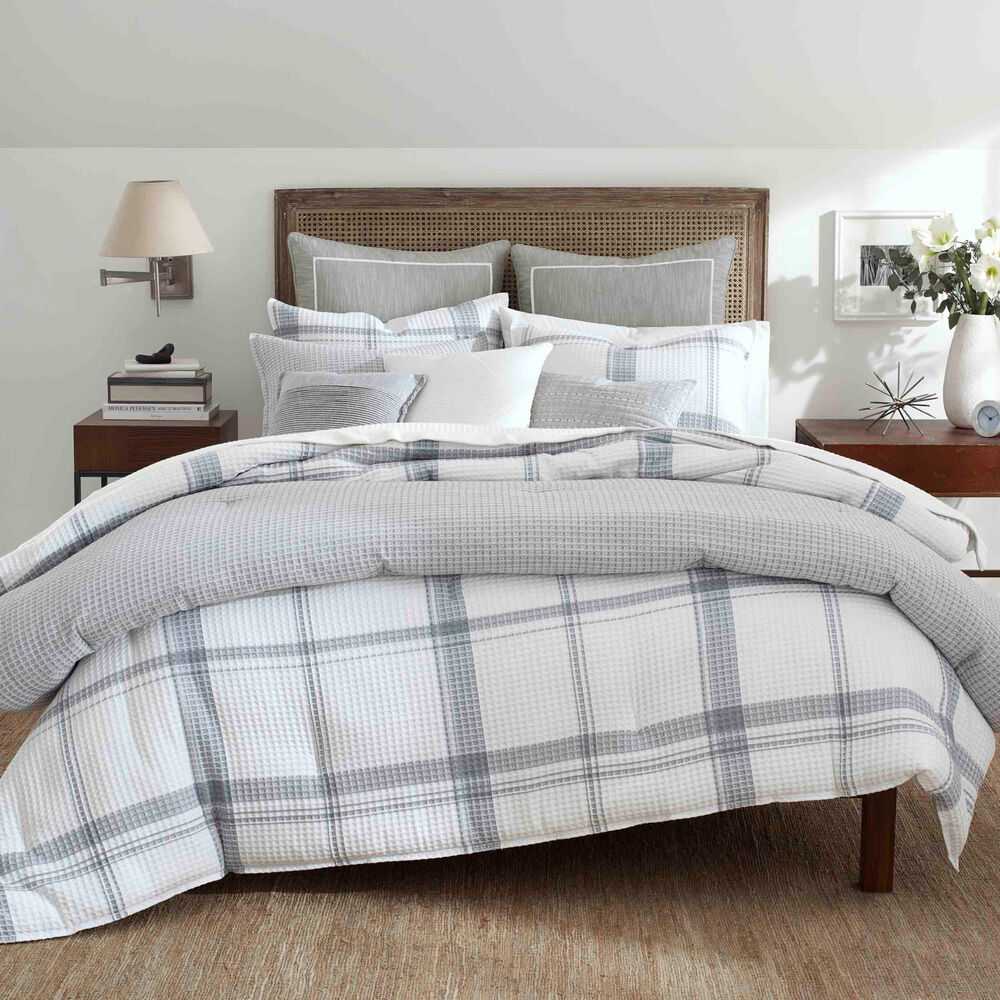 Bronwell Duvet Set in Grey Windowpane,Grey Heather,large
