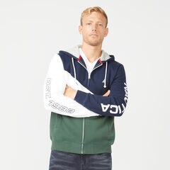 FULL-ZIP FLEECE HOODIE,Navy,large