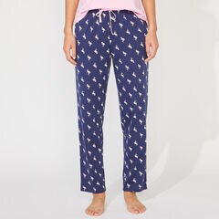 FLAMINGO PRINT SHORT SLEEVE PAJAMA SET,Starlight Blue,large