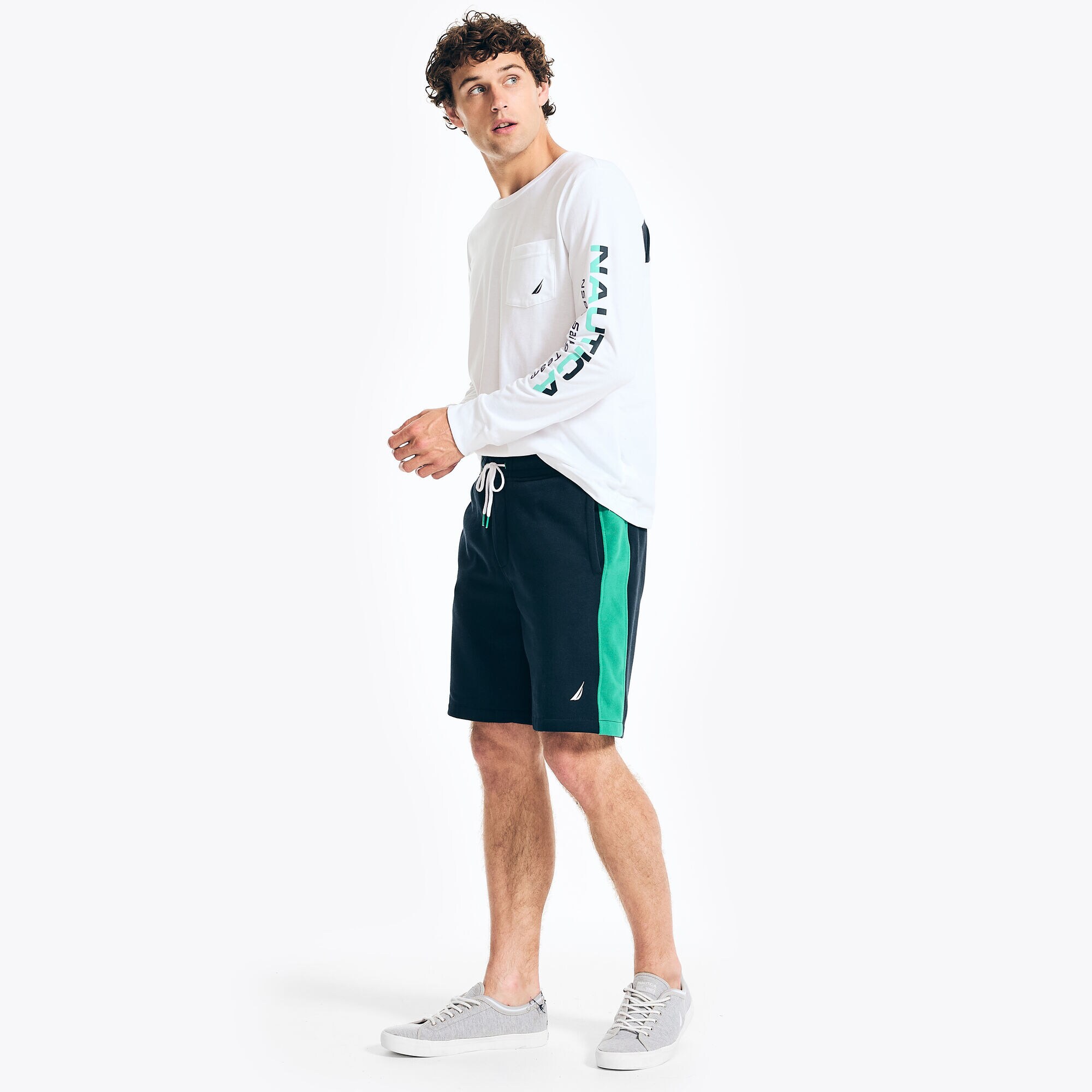 9" FLEECE SHORT,Navy,large