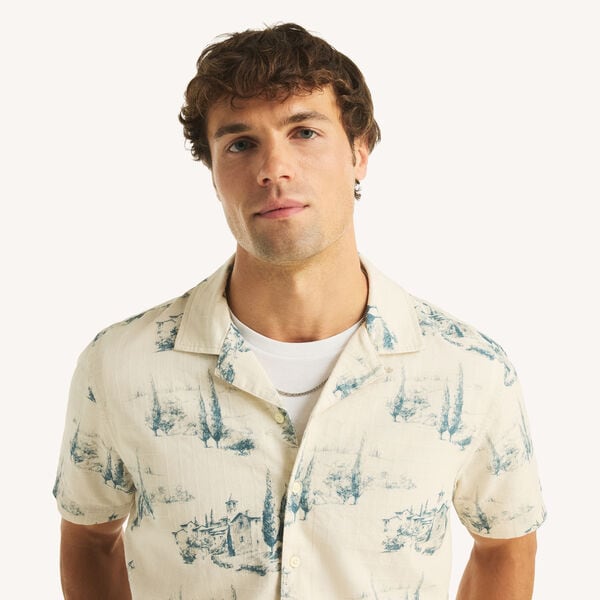 Printed Short-Sleeve Camp Shirt
