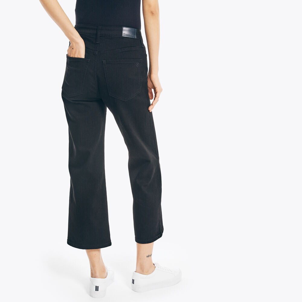NAUTICA JEANS CO. HIGH-RISE WIDE LEG CROP DENIM,True Black,large