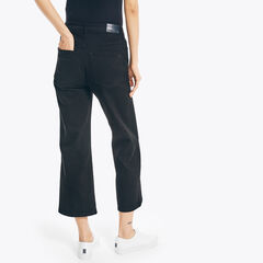 NAUTICA JEANS CO. HIGH-RISE WIDE LEG CROP DENIM,True Black,large