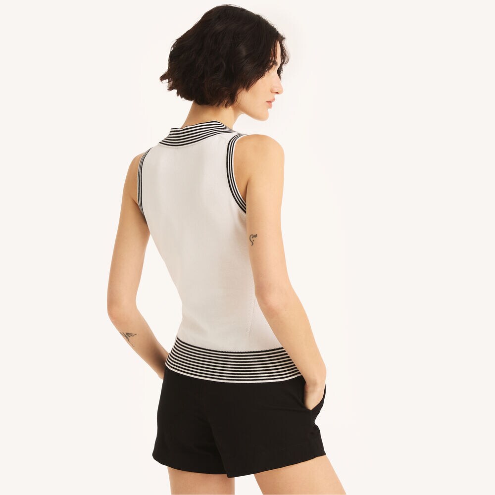Sleeveless Polo,Bright White,large