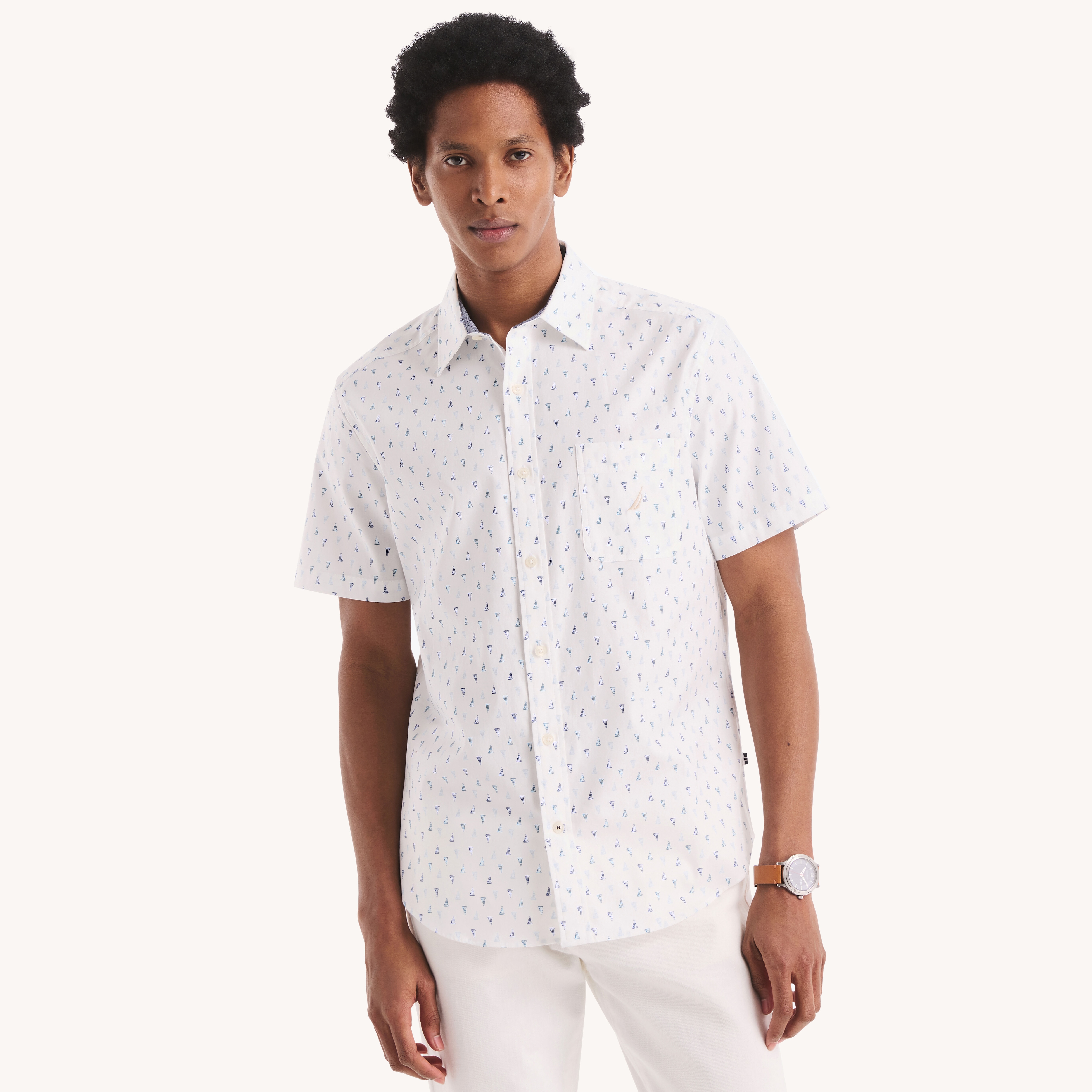 Printed Oxford Short-Sleeve Shirt | Nautica