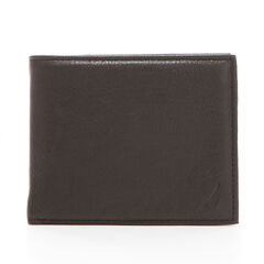 Pebbled Leather brand icon Passcase Wallet,Rust Blue Wash Outlet,large