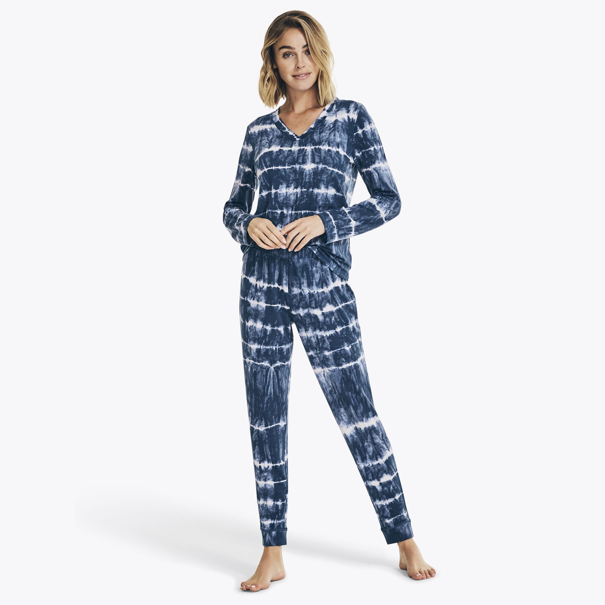 TIE-DYE PRINT PAJAMA SET,Federal Blue,large