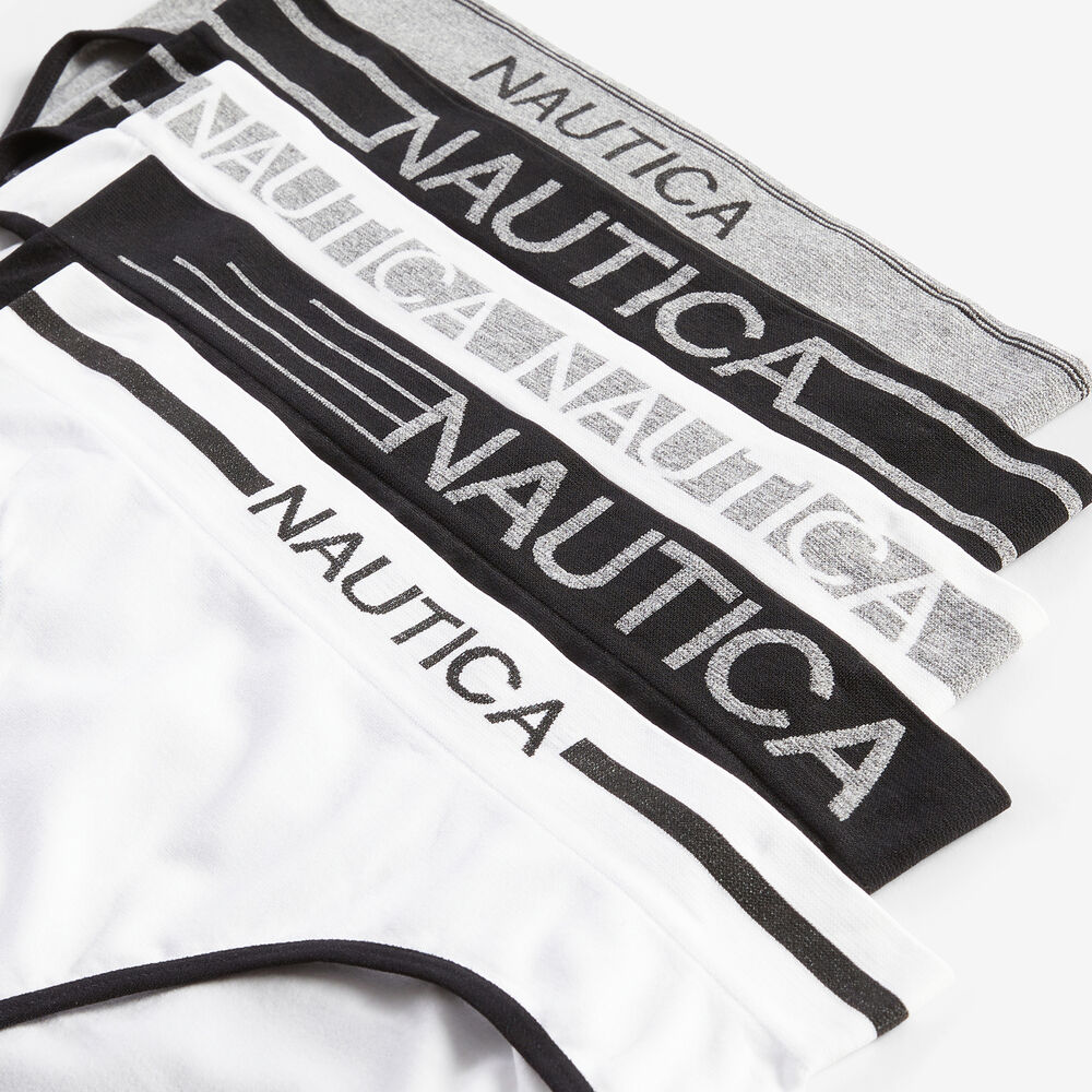 JACQUARD LOGO HIPSTER BRIEF, 5-PACK,Antique White Wash,large