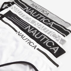 JACQUARD LOGO HIPSTER BRIEF, 5-PACK,Antique White Wash,large