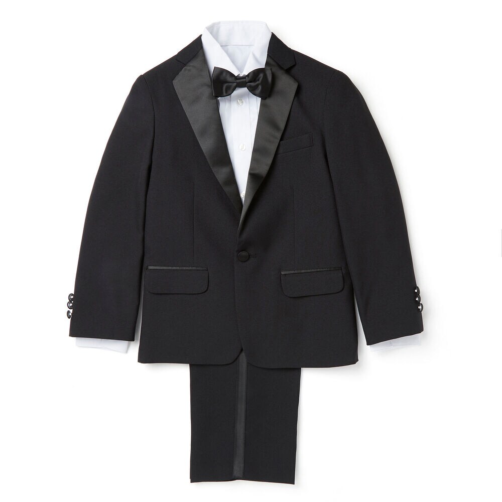 Boys' Tuxedo Jacket & Pant Set (8-16),Black,large