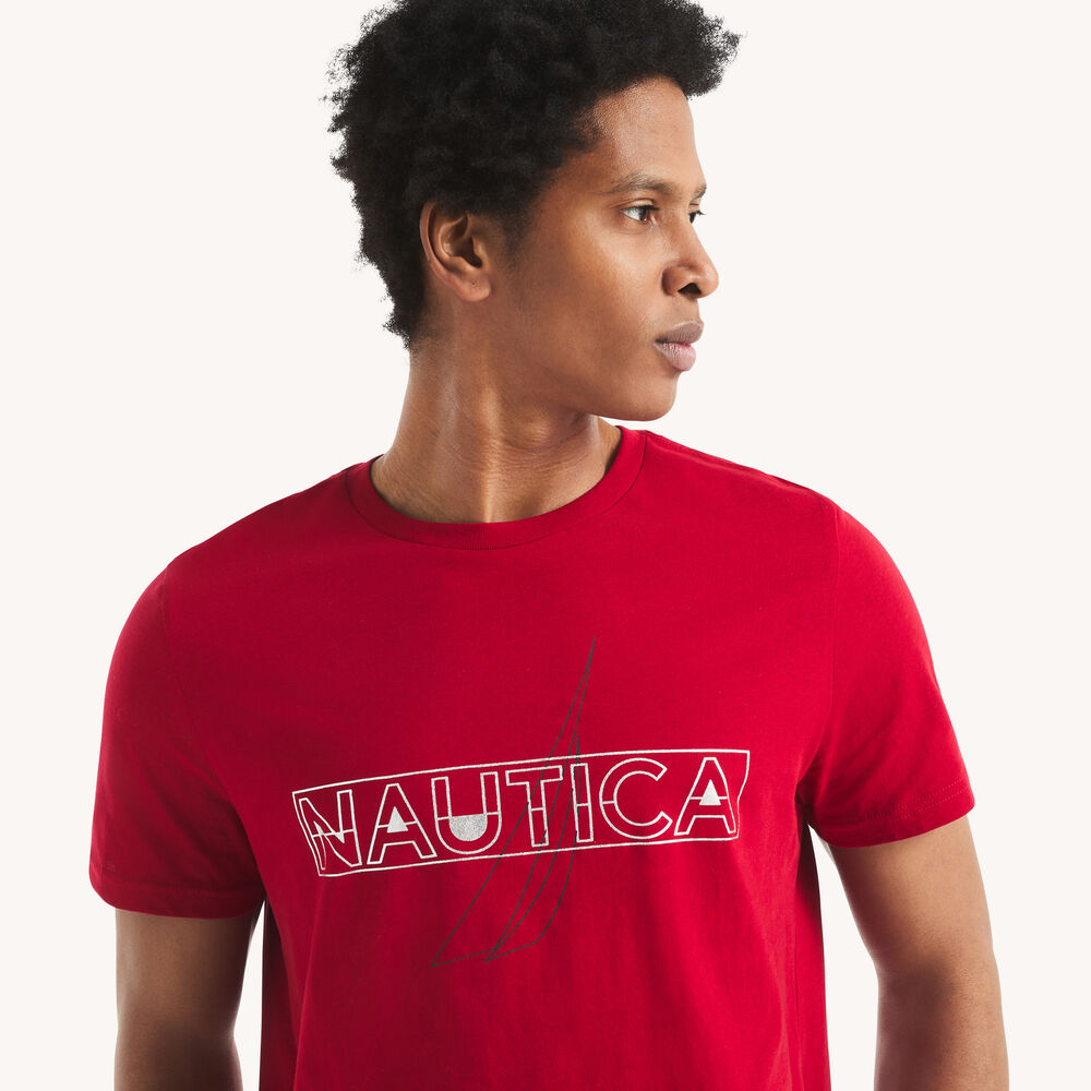 Foil Graphic T-Shirt,Nautica Red,large