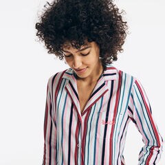 STRIPED PAJAMA PANT SET,Multi,large