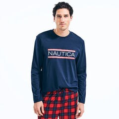 MEN'S PLAID FAMILY PAJAMA SET,Lure Red,large
