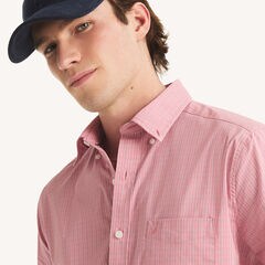 Classic Fit Wrinkle-Resistant Plaid Shirt,Cradle Pink,large