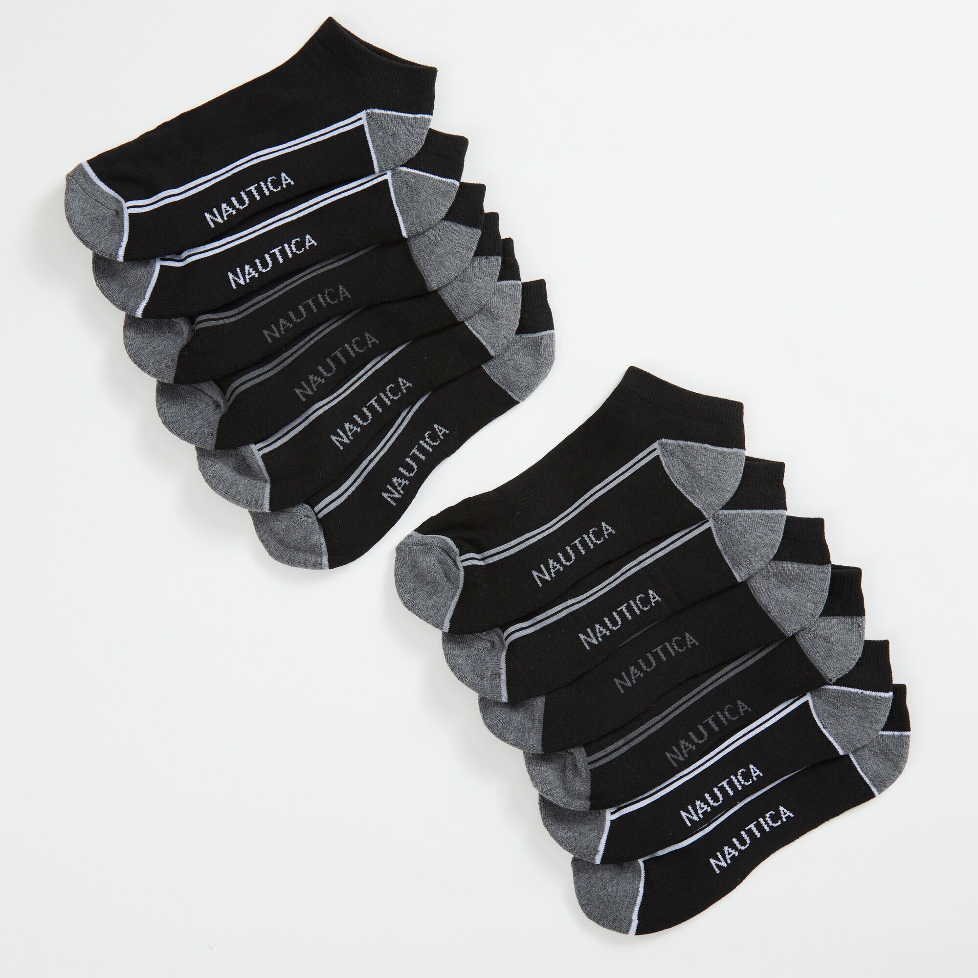 LOGO ATHLETIC SOCKS, 6-PACK,Black,large