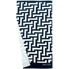 ANCHOR MAZE PRINT BEACH TOWEL,Ice Blue,large